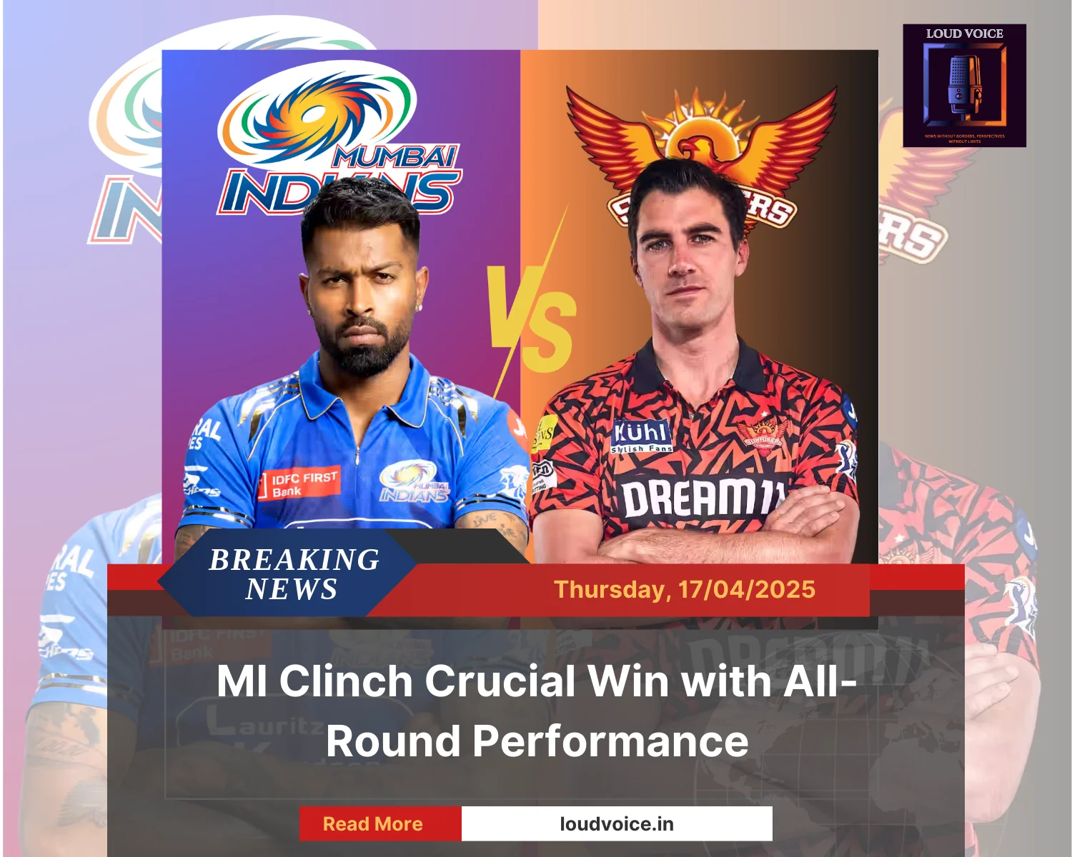 IPL 2025 Match 33 MI vs SRH MI Clinch Crucial Win with AllRound