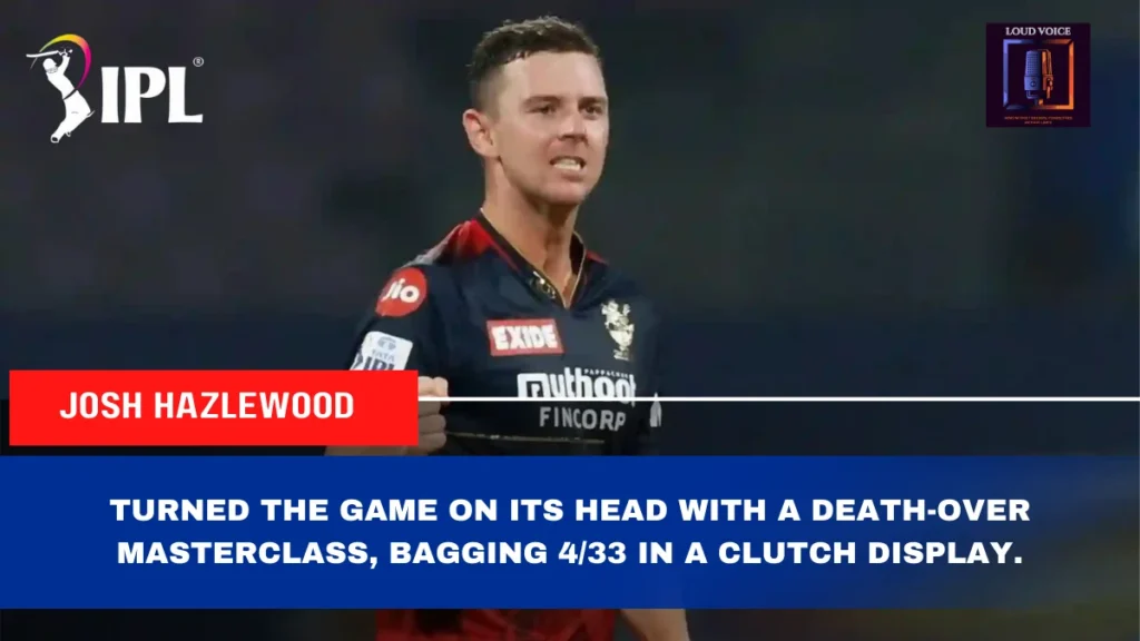 IPL 2025 Match 42 RCB vs RR: RCB Ends Chinnaswamy Jinx with Thrilling Win Over Rajasthan Royals 3 Josh Hazlewood