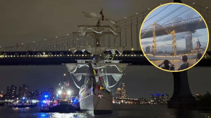 Mexican Navy Ship Collision with Brooklyn Bridge