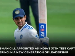 Shubman Gill Appointed as India's 37th Test Captain